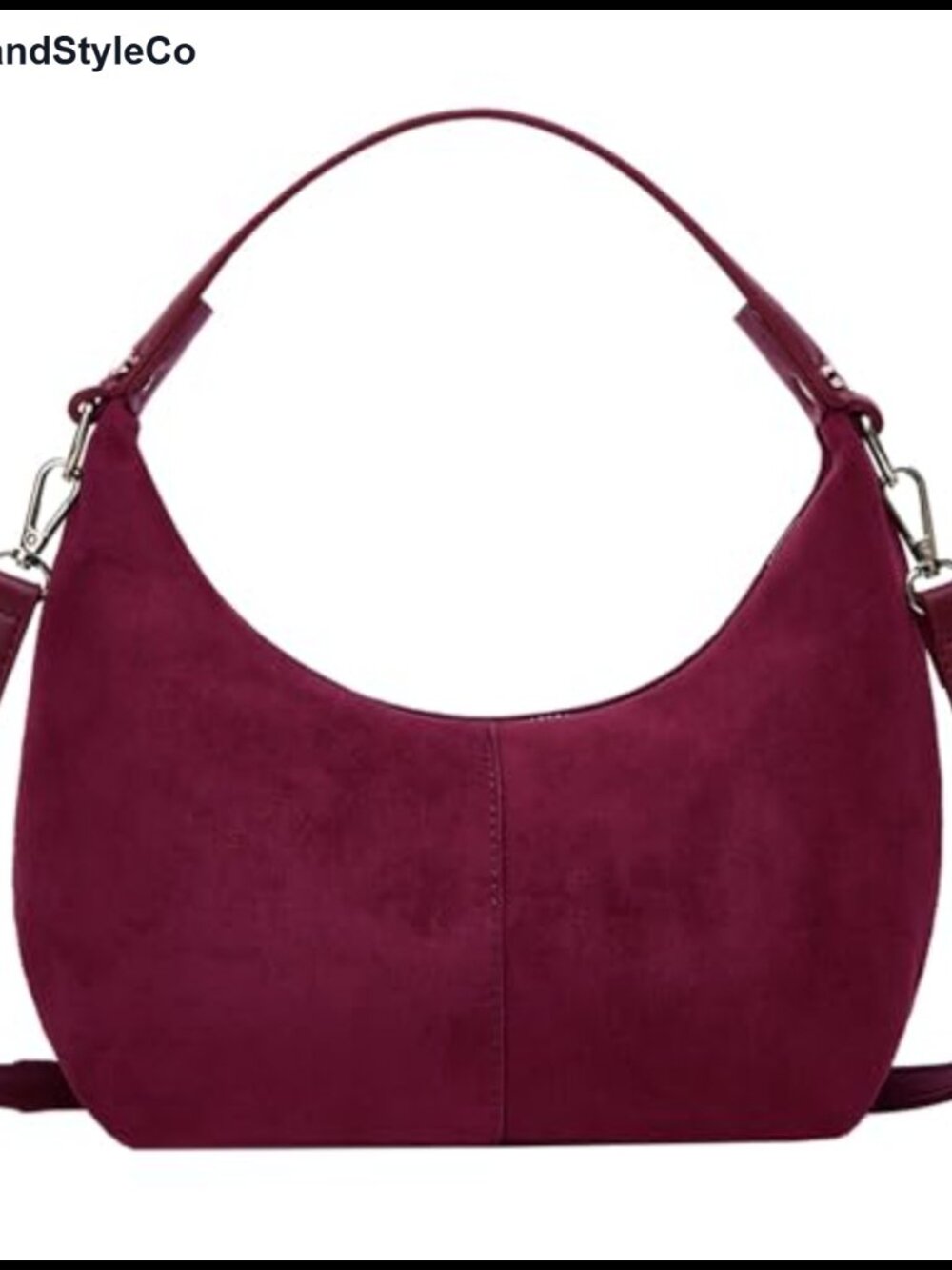 Suede Crescent Bag Women Slouchy Shoulder Tote Handbag Work Purse